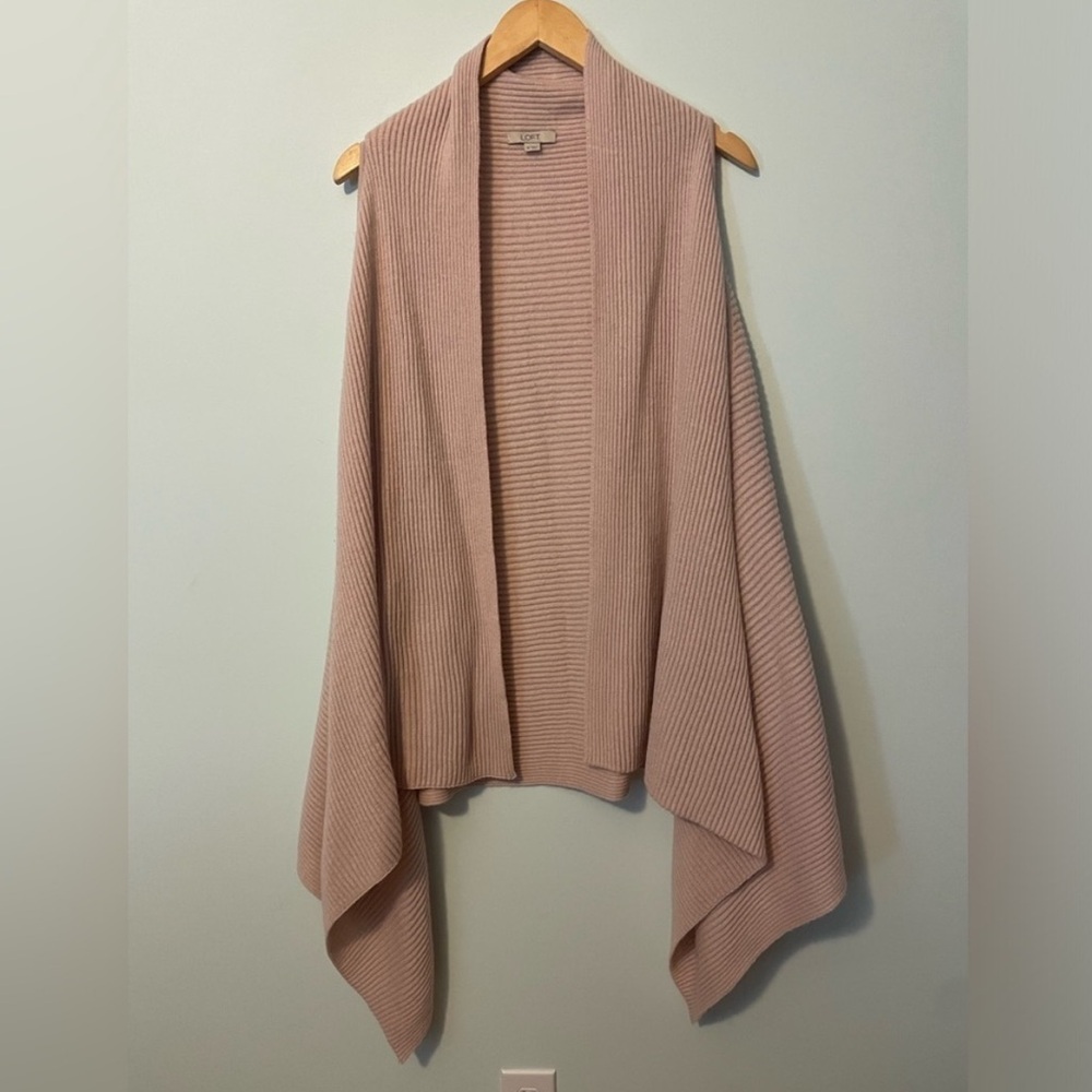 Loft Tunic Length Powder Pink Sweater Vest